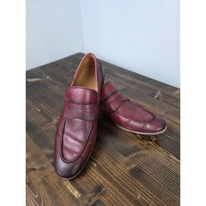 VERO CUOIO Italian Leather Slip On Mahogany Loafers Dress Shoes Italy Men's 10.5